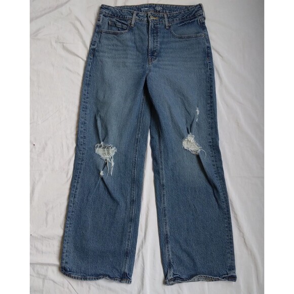 Old Navy Denim - OLD NAVY Extra High-rise Sky-hi Wide Leg Jeans Secret Smooth Pockets Women’s 12